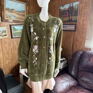 Boho Floral Embroidered Vintage Sweater